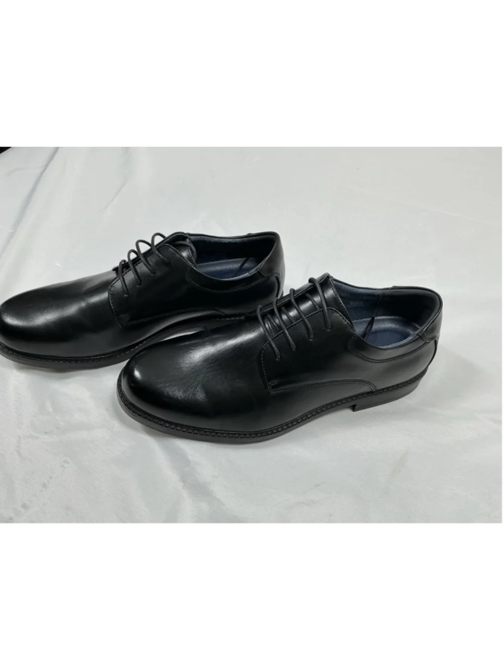 Mens Excelent Bruno Marc Lace Up Oxford Shoes Black Size 12 Block Heel Round Toe
